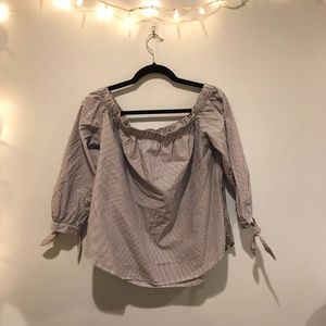 Off the Shoulder Striped Blouse